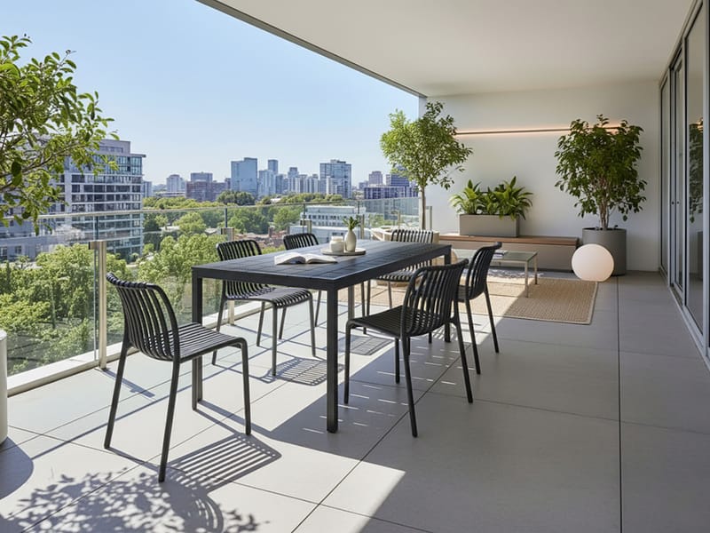 Spisebord utendørs Bartica 84x154 cm - Svart - Hagemøbler - Hagebord - Spisebord ute