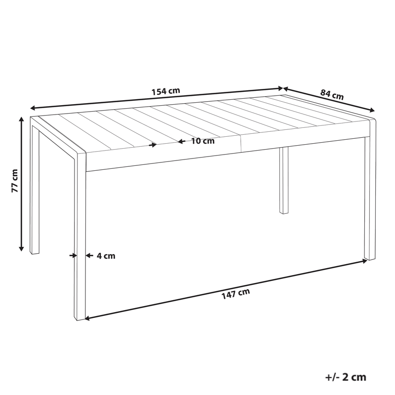 Spisebord utendørs Bartica 84x154 cm - Svart - Hagemøbler - Hagebord - Spisebord ute