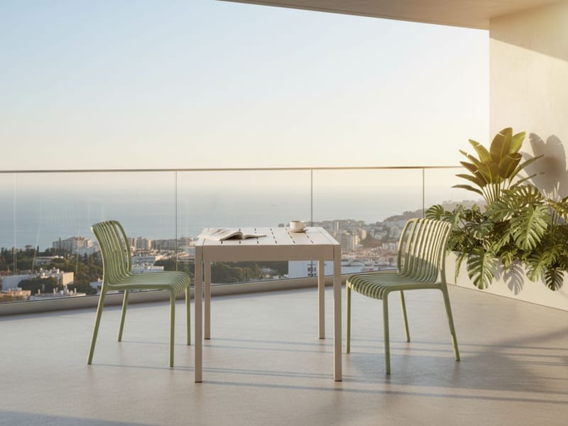 Spisebord utendørs Bartica 84x81 cm - Beige - Hagemøbler - Hagebord - Spisebord ute