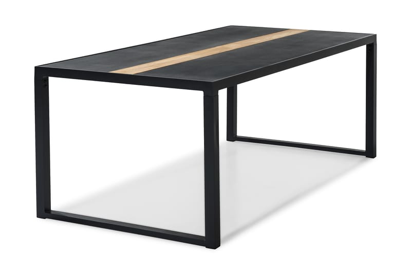 Bastian Spisebord 200x100 cm - Svart/Teak - Hagemøbler - Hagebord - Spisebord ute