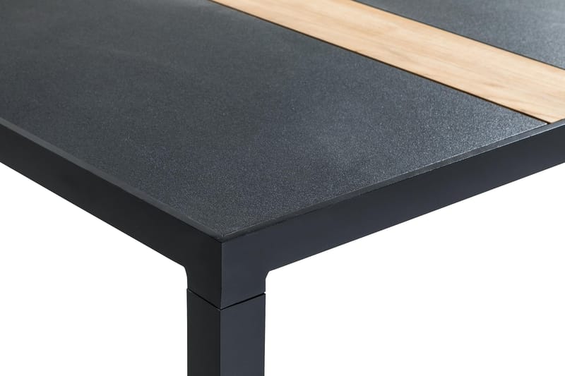 Bastian Spisebord 200x100 cm - Svart/Teak - Hagemøbler - Hagebord - Spisebord ute