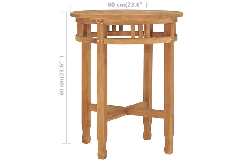Bistrobord Ø60x60 cm heltre teak - Brun - Hagemøbler - Hagebord - Spisebord ute