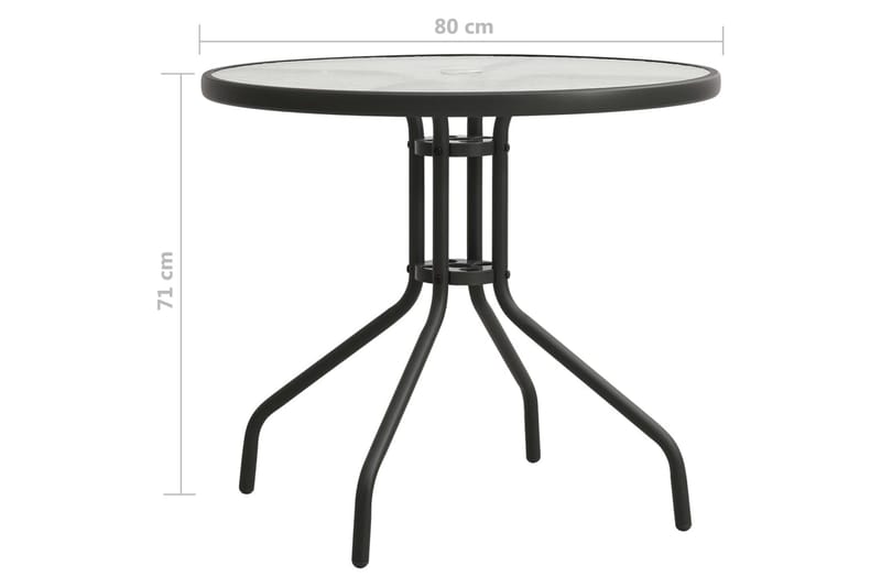 Bistrobord antrasitt Ø80x71 cm stål - Antrasittgrå - Hagemøbler - Hagebord - Spisebord ute