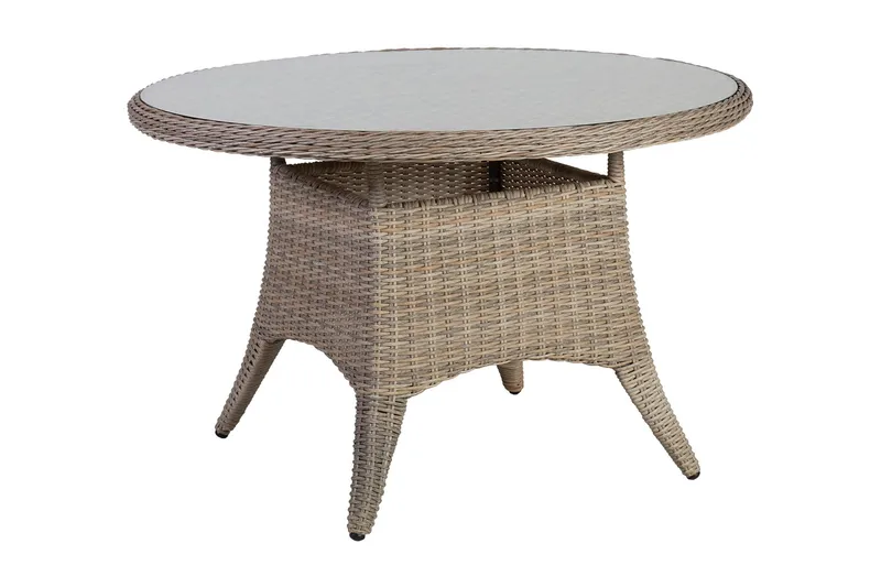 Bord PACIFIC D120xH75 glass/aluminium/gråbeige, undefined