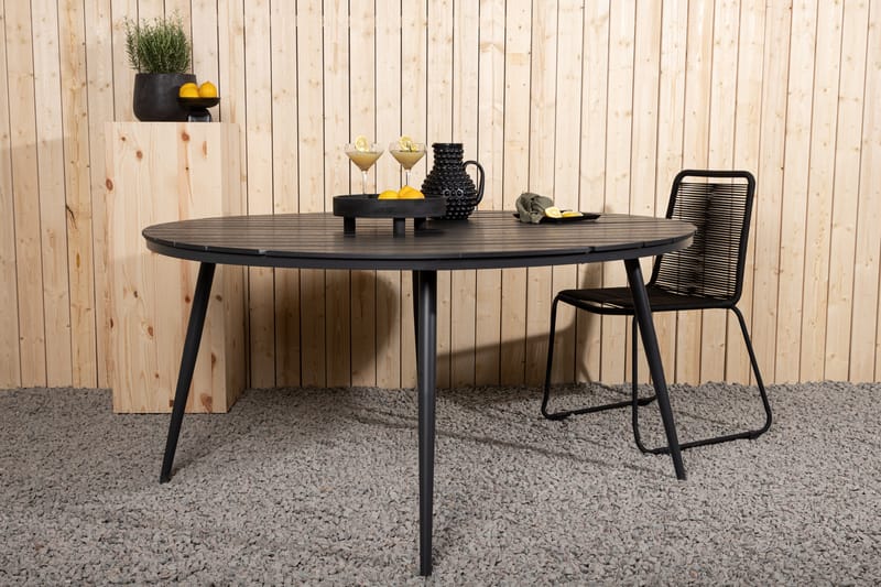 Break Spisebord 150 cm Rundt Svart - Venture Home - Spisebord ute