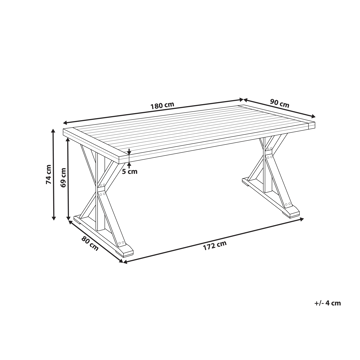 Spisebord utendørs Calabritto 90 cm 180 cm akasietre - Brun - Hagemøbler - Hagebord - Spisebord ute