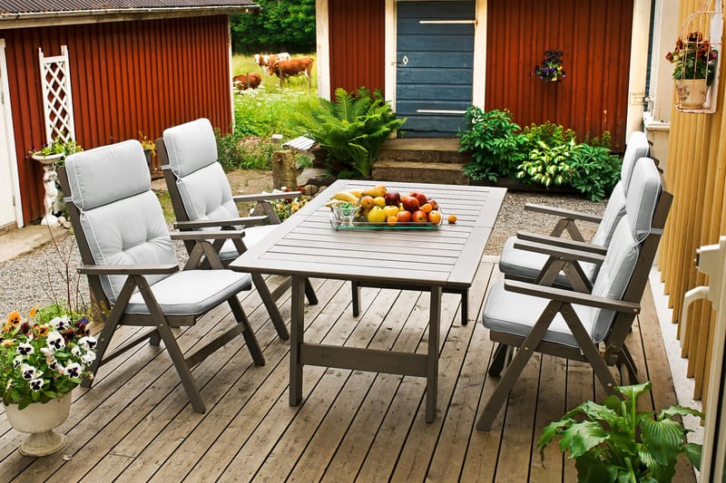 CECILIA BORD 100X165(225/285)CM GRÅ - grålasert furu - Hagemøbler - Hagebord - Spisebord ute