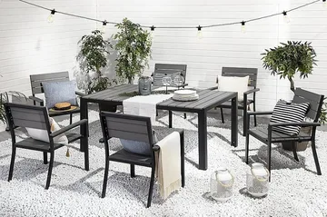 Como Bord 150 cm - Grå - Hagemøbler - Hagebord - Spisebord ute