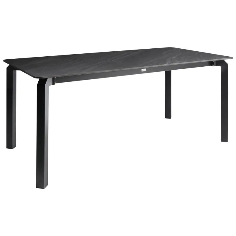 Spisebord utendørs Feletto 90x180 cm Stein, Svart