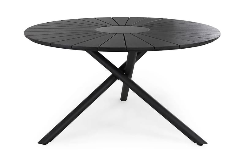 Finnhamn Spisebord 140 cm Rundt - Svart - Hagemøbler - Hagebord - Spisebord ute