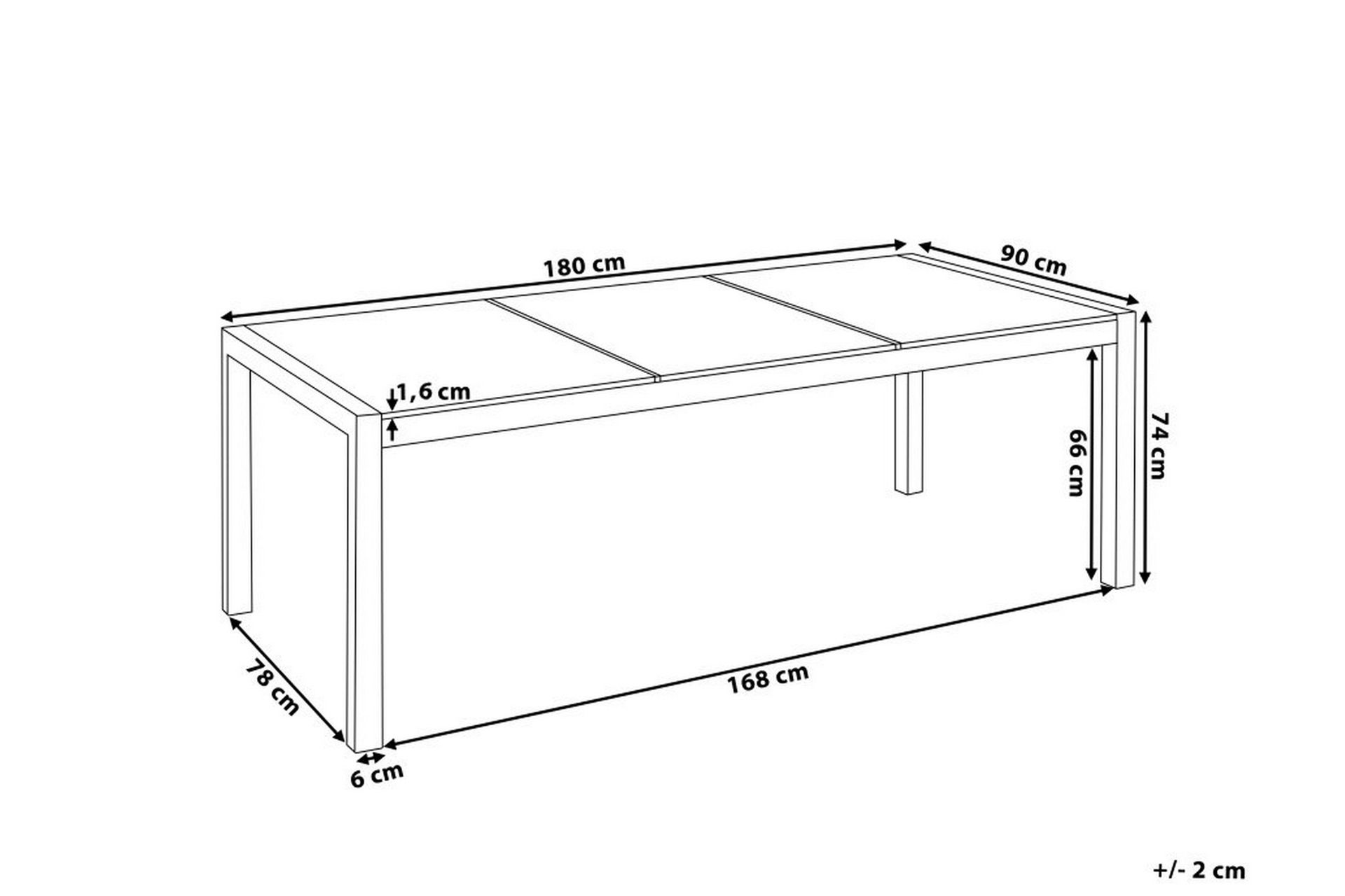 Grosseto Hagebord 180 cm - Grå - Hagemøbler - Hagebord - Spisebord ute