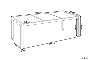 Grosseto Hagebord 180 cm - Svart - Hagemøbler - Hagebord - Spisebord ute