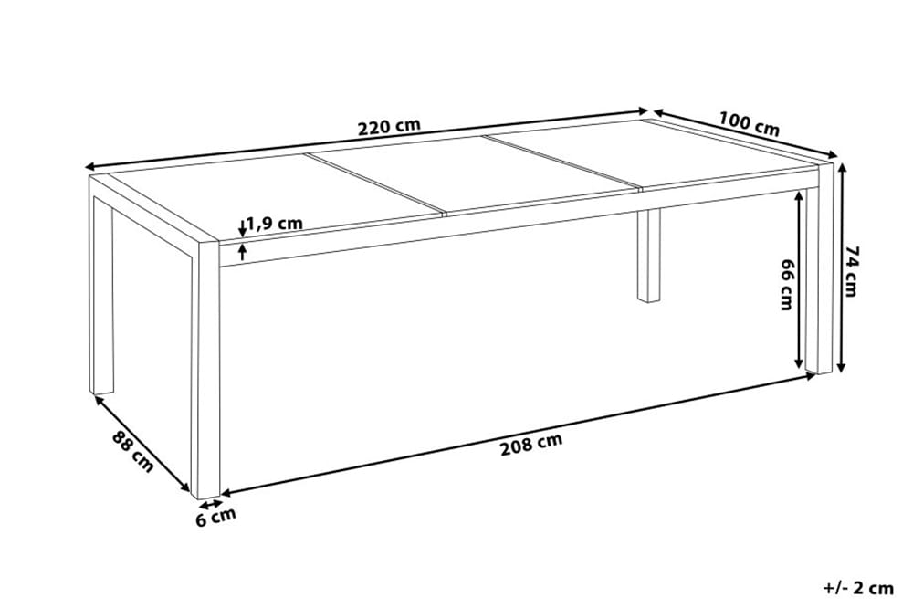 Grosseto Hagebord 220 cm - Grå - Hagemøbler - Hagebord - Spisebord ute