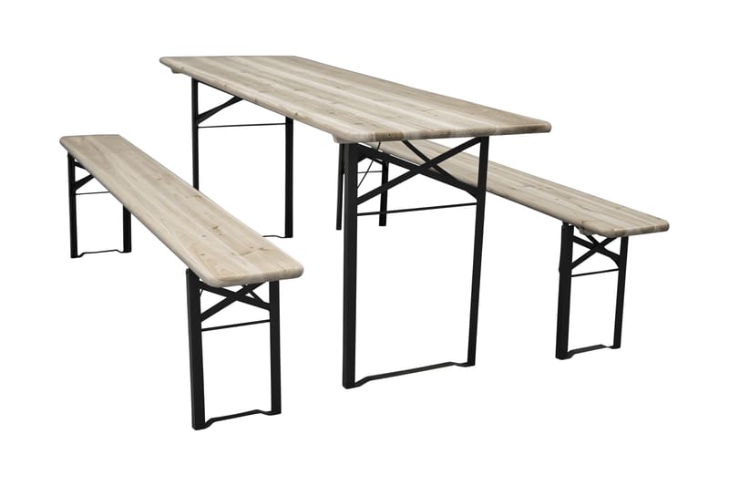 Guniess Piknikbord Sammenleggbart Svart/Natur - Venture Home - Spisebord ute