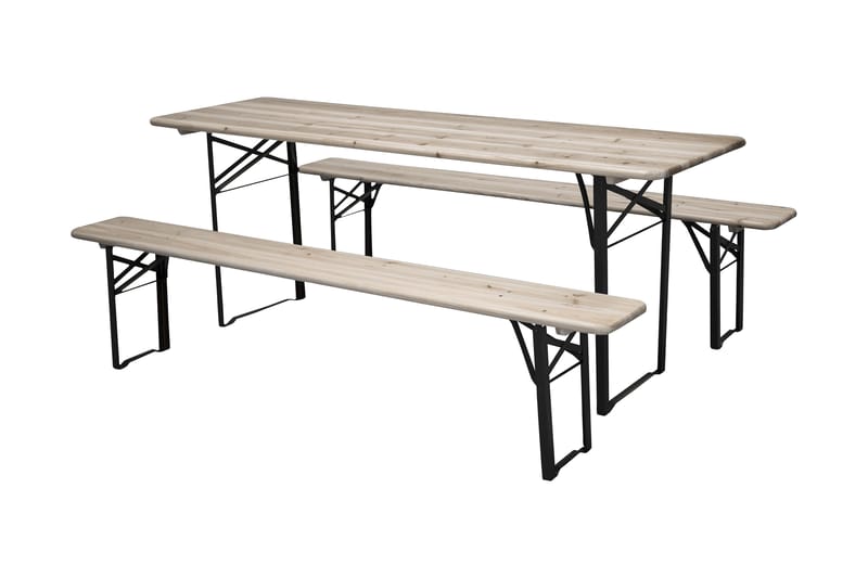 Guniess Piknikbord Sammenleggbart - Svart/Natur - Hagemøbler - Hagebord - Spisebord ute