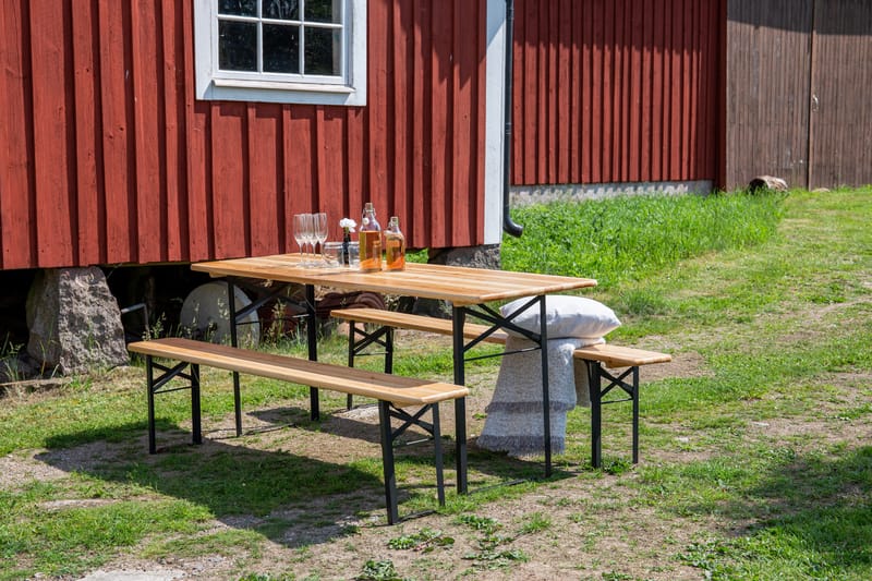 Guniess Piknikbord Sammenleggbart Svart/Natur - Venture Home - Spisebord ute