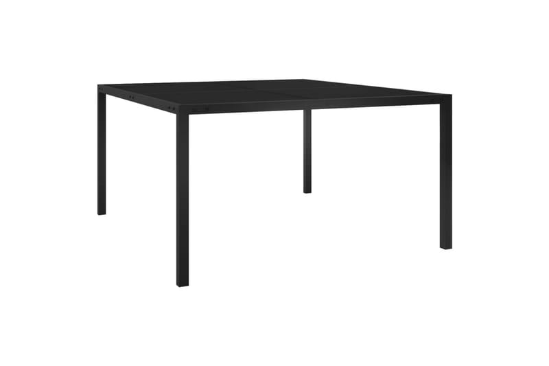 Hagebord 130x130x72 cm stål og glass svart - Svart - Hagemøbler - Hagebord - Spisebord ute