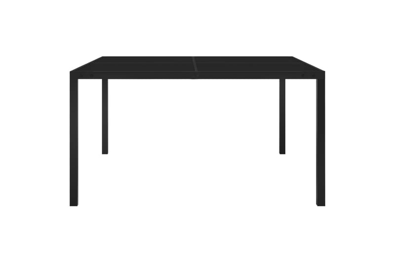 Hagebord 130x130x72 cm stål og glass svart - Svart - Hagemøbler - Hagebord - Spisebord ute