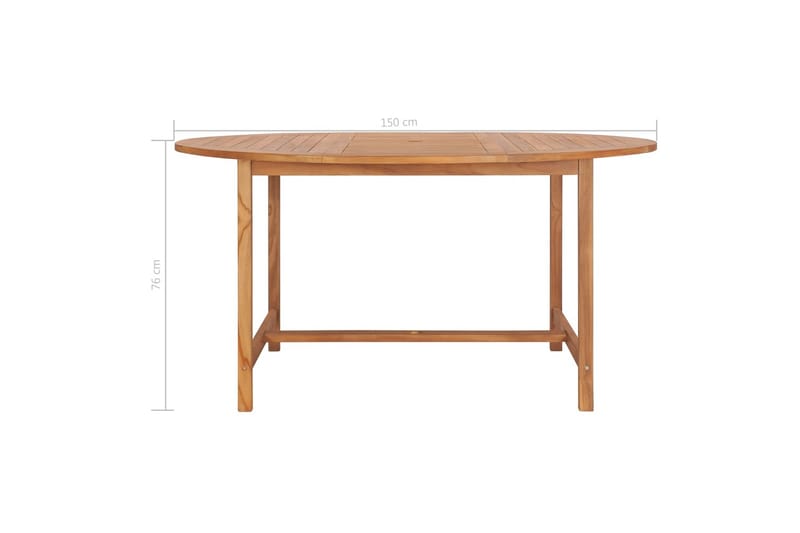 Hagebord 150x76 cm heltre teak - Brun - Hagemøbler - Hagebord - Spisebord ute
