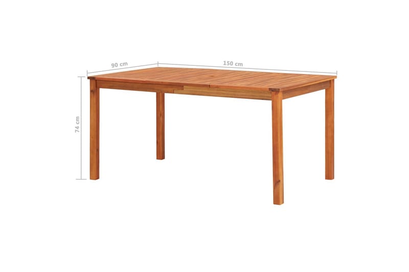 Hagebord 150x90x74 cm heltre akasie - Brun - Hagemøbler - Hagebord - Spisebord ute