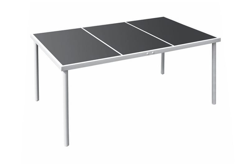 Hagebord 150x90x74 cm svart stål - Glass/Svart/Stål - Hagemøbler - Hagebord - Spisebord ute