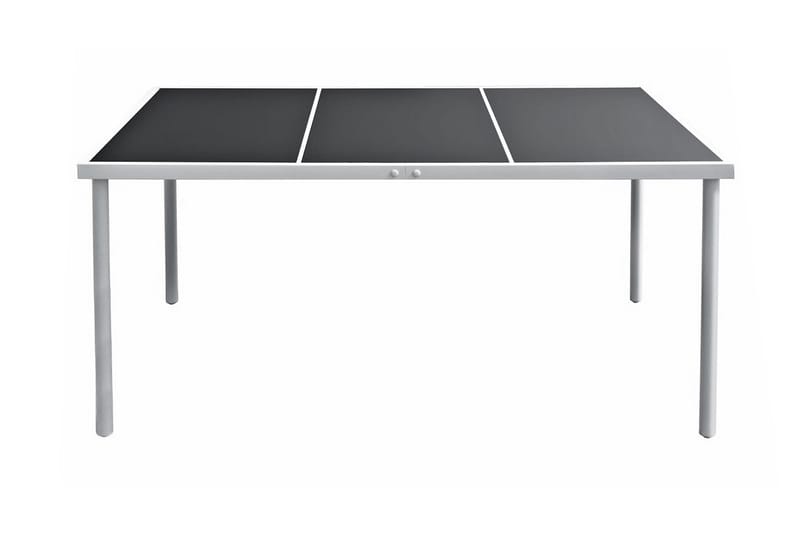 Hagebord 150x90x74 cm svart stål - Glass/Svart/Stål - Hagemøbler - Hagebord - Spisebord ute