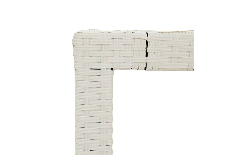 Hagebord 150x90x75 cm herdet glass og polyrotting hvit - Hvit - Hagemøbler - Hagebord - Spisebord ute
