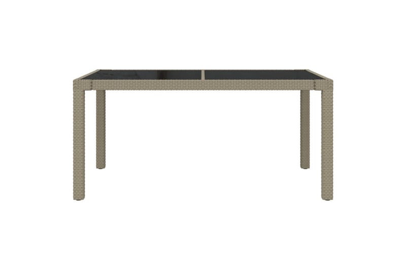 Hagebord 150x90x75 cm herdet glass og polyrotting beige - Beige - Hagemøbler - Hagebord - Spisebord ute