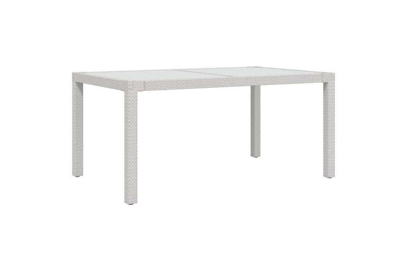 Hagebord 150x90x75 cm herdet glass og polyrotting hvit - Hvit - Hagemøbler - Hagebord - Spisebord ute