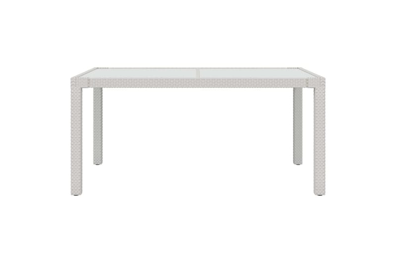 Hagebord 150x90x75 cm herdet glass og polyrotting hvit - Hvit - Hagemøbler - Hagebord - Spisebord ute