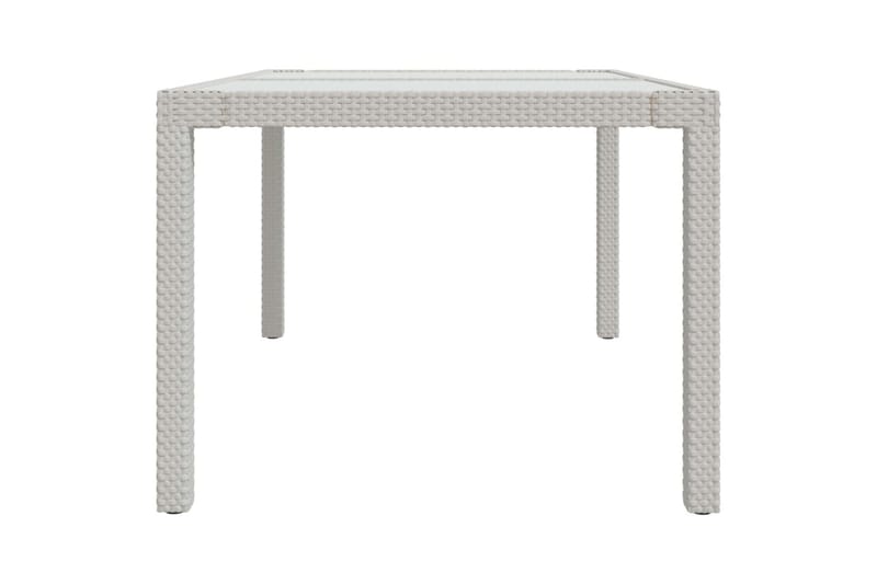 Hagebord 150x90x75 cm herdet glass og polyrotting hvit - Hvit - Hagemøbler - Hagebord - Spisebord ute