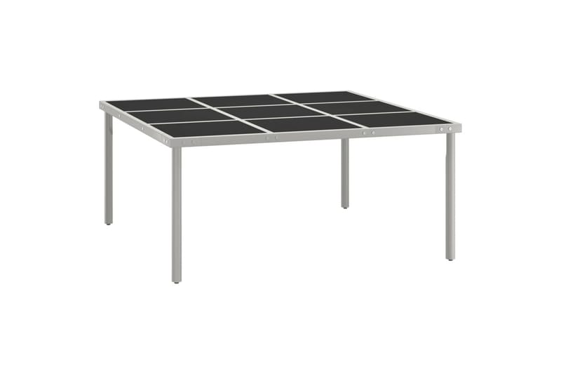 Hagebord 170x170x74,5 cm stål og glass - Svart - Hagemøbler - Hagebord - Spisebord ute