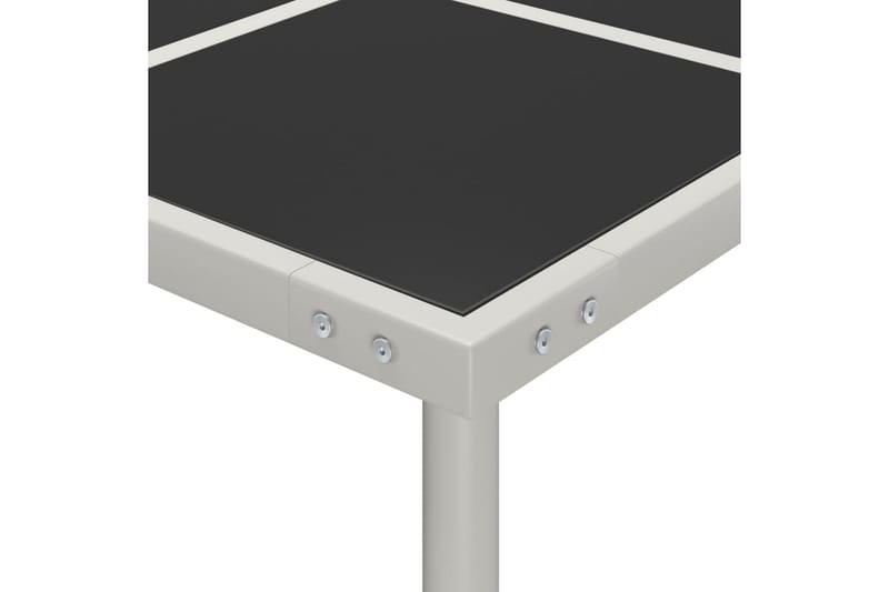 Hagebord 170x170x74,5 cm stål og glass - Svart - Hagemøbler - Hagebord - Spisebord ute
