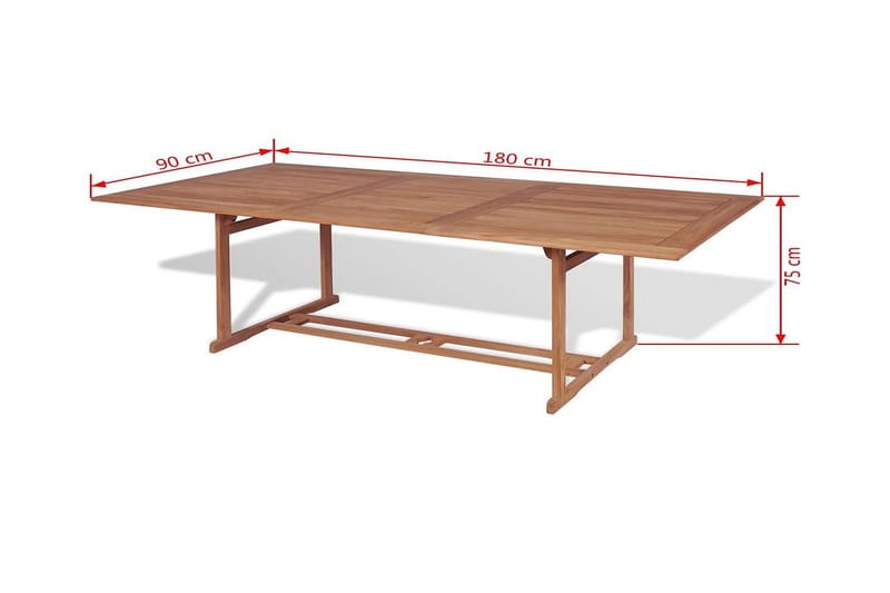Hagebord 180x90x75 cm heltre teak - Teak - Hagemøbler - Hagebord - Spisebord ute