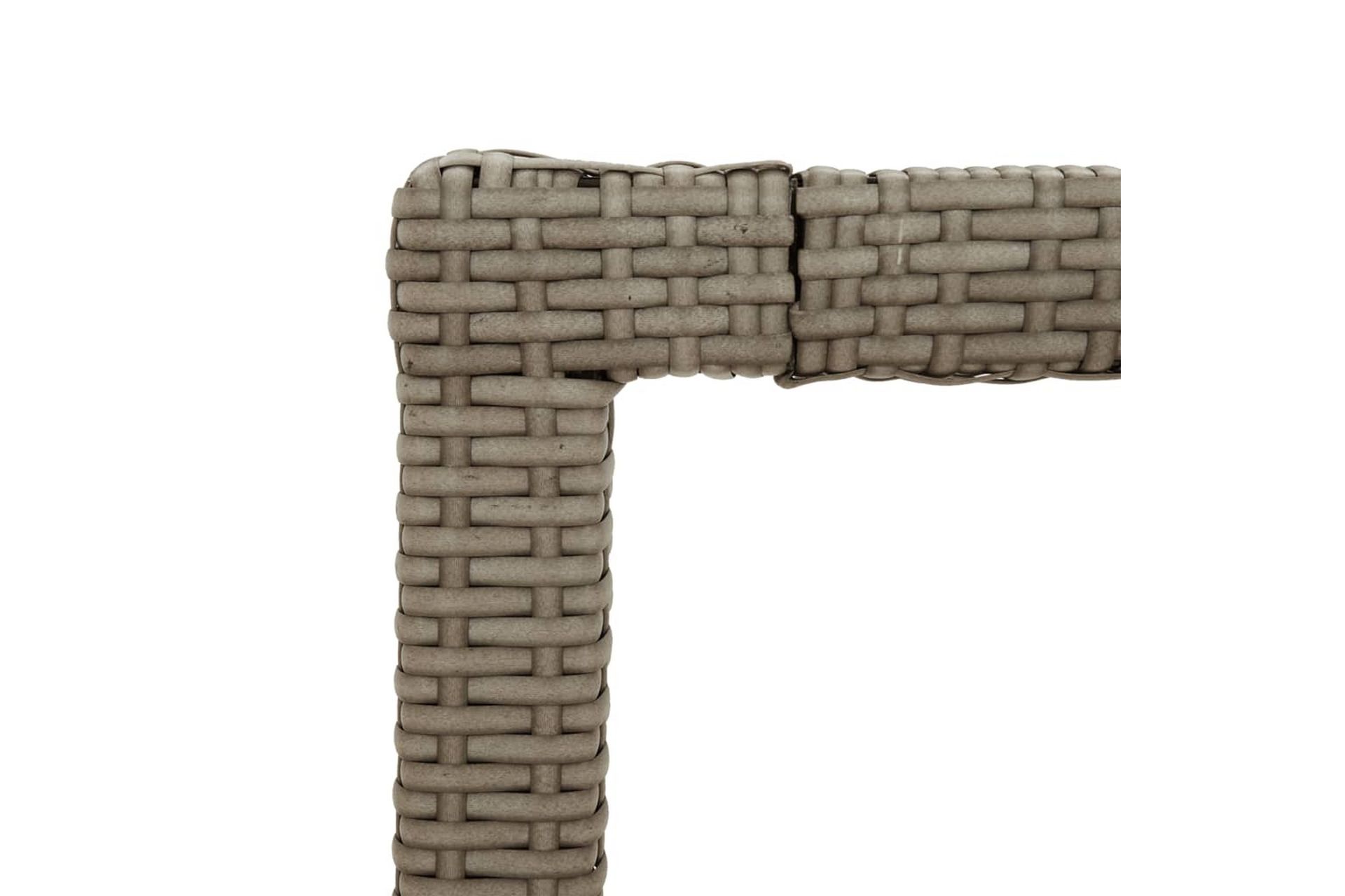 Hagebord 190x90x75 cm herdet glass og polyrotting beige - Beige - Hagemøbler - Hagebord - Spisebord ute