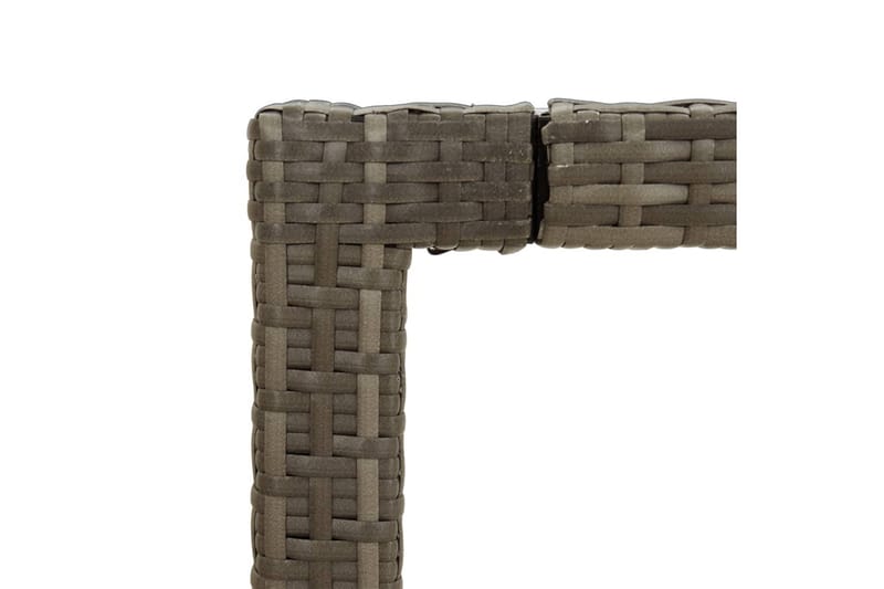 Hagebord 190x90x75 cm herdet glass og polyrotting grå - Grå - Hagemøbler - Hagebord - Spisebord ute