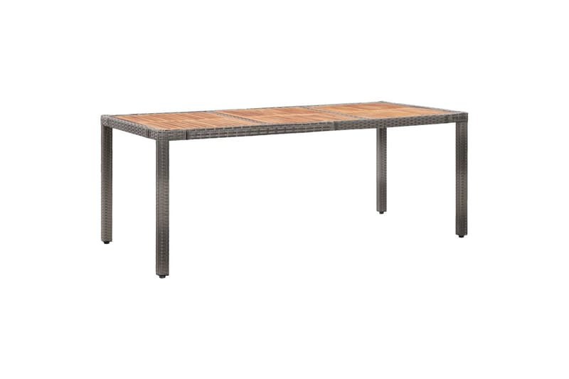Hagebord 190x90x75 cm polyrotting og akasie grå - Grå - Hagemøbler - Hagebord - Spisebord ute