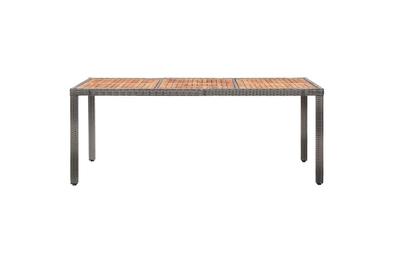 Hagebord 190x90x75 cm polyrotting og akasie grå - Grå - Hagemøbler - Hagebord - Spisebord ute