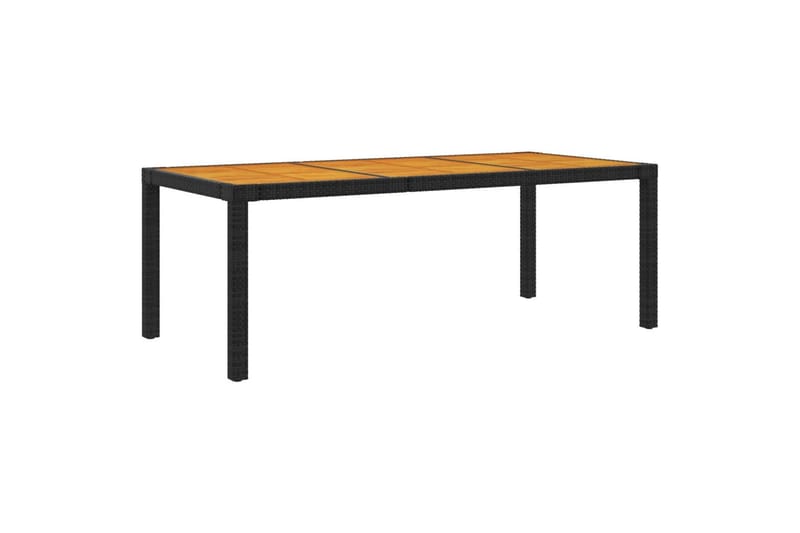 Hagebord 190x90x75 cm polyrotting og akasie svart - Svart - Hagemøbler - Hagebord - Spisebord ute