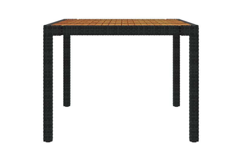 Hagebord 190x90x75 cm polyrotting og akasie svart - Svart - Hagemøbler - Hagebord - Spisebord ute