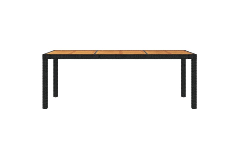 Hagebord 190x90x75 cm polyrotting og akasie svart - Svart - Hagemøbler - Hagebord - Spisebord ute