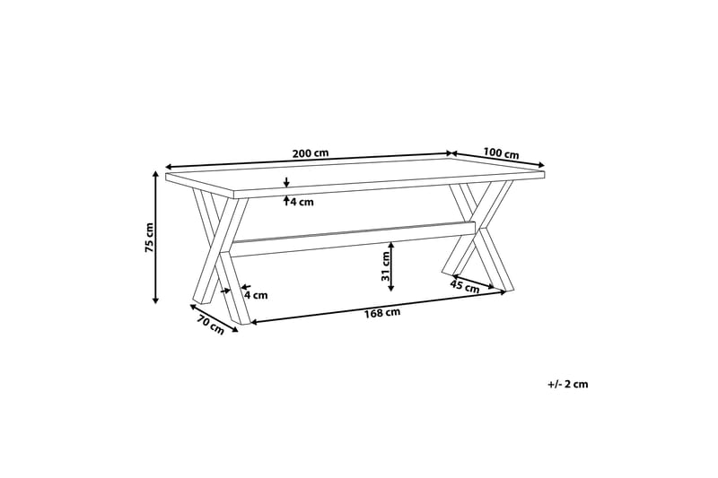 Hagebord 200 x 100 cm hvit OLBIA - hvit - Hagemøbler - Hagebord - Spisebord ute