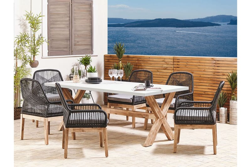 Hagebord 200 x 100 cm hvit OLBIA - hvit - Hagemøbler - Hagebord - Spisebord ute