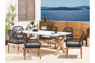 Hagebord 200 x 100 cm hvit OLBIA - hvit - Hagemøbler - Hagebord - Spisebord ute