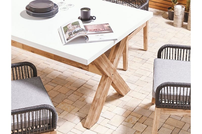 Hagebord 200 x 100 cm hvit OLBIA - hvit - Hagemøbler - Hagebord - Spisebord ute