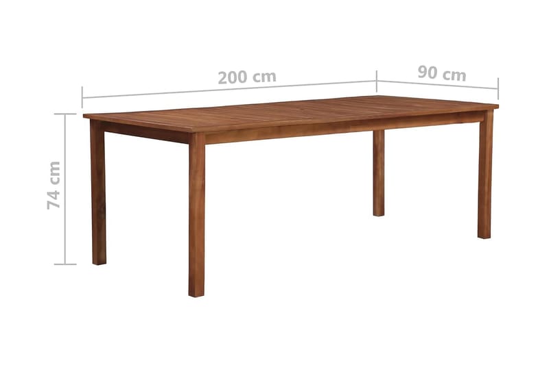 Hagebord 200x90x74 cm heltre akasie - Akasie - Hagemøbler - Hagebord - Spisebord ute
