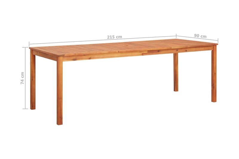 Hagebord 215x90x74 cm heltre akasie - Brun - Hagemøbler - Hagebord - Spisebord ute