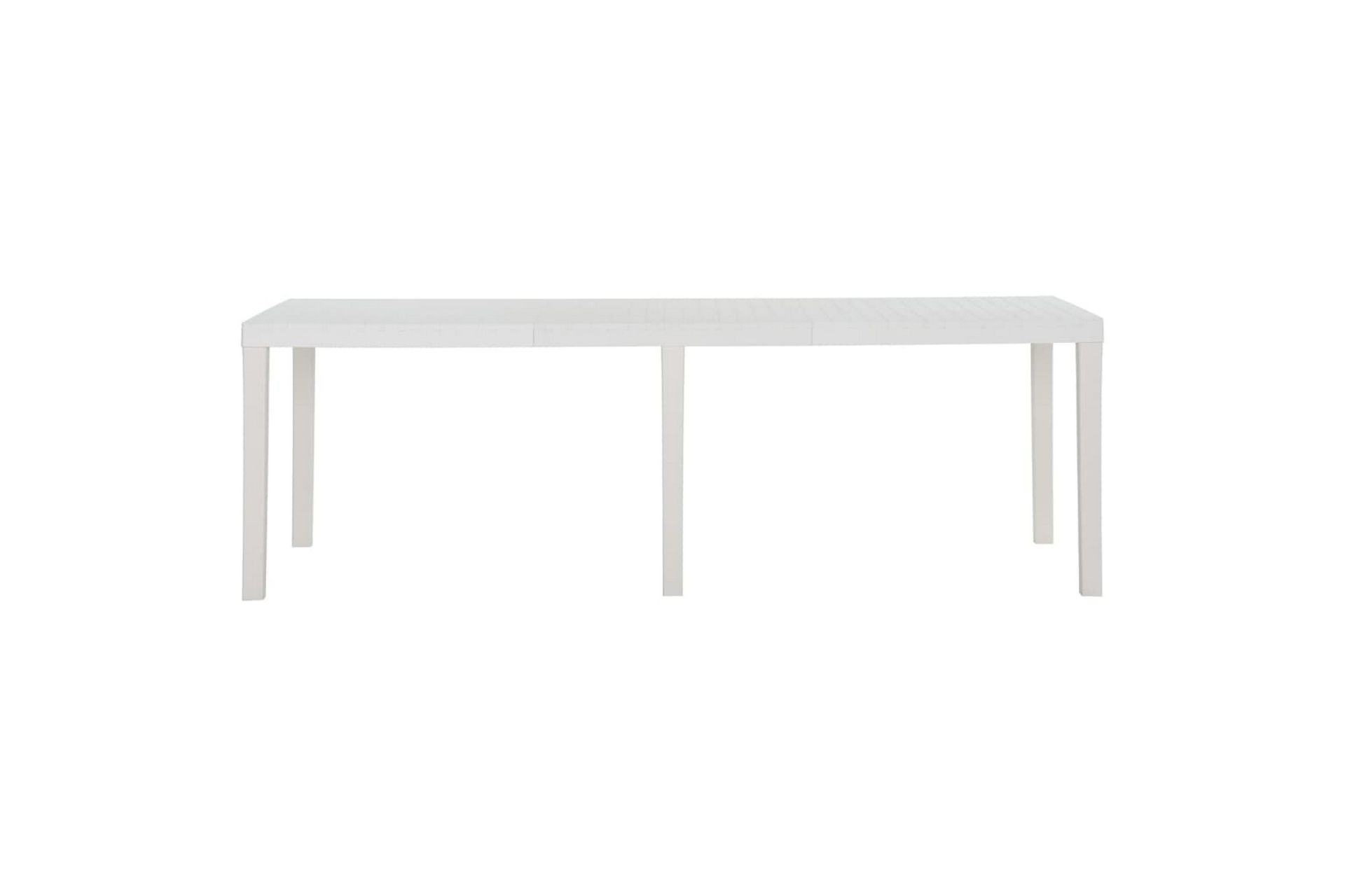 Hagebord 220x90x72 cm PP hvit - Hvit - Hagemøbler - Hagebord - Spisebord ute