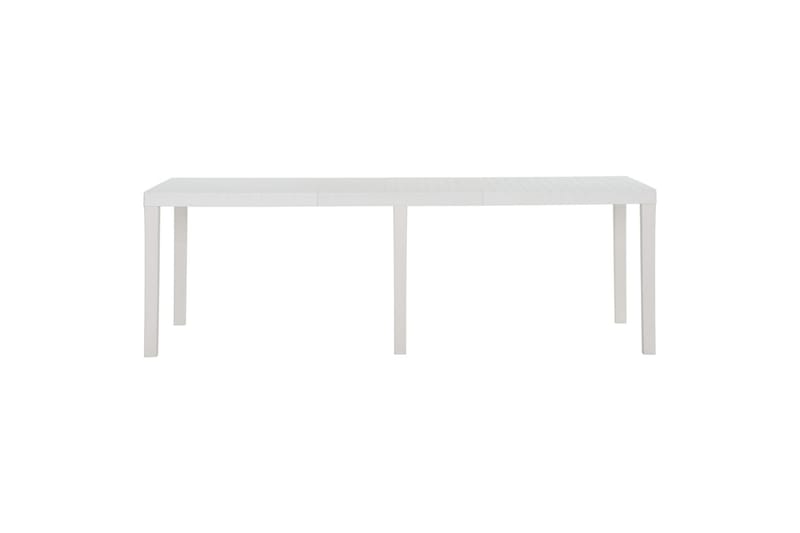 Hagebord 220x90x72 cm PP hvit - Hvit - Hagemøbler - Hagebord - Spisebord ute