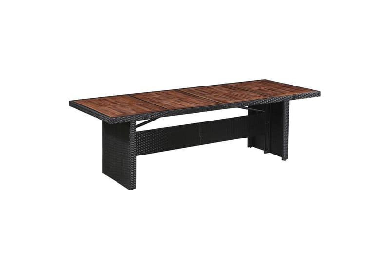 Hagebord 240x90x74 cm polyrotting og heltre akasie - Svart/Akasie - Hagemøbler - Hagebord - Spisebord ute